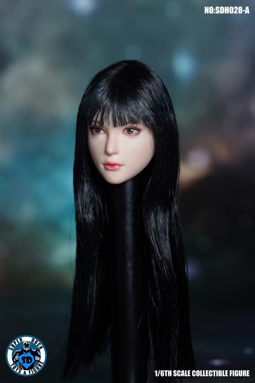 Asian Female 1/6 Scale Head Sculpt (Long Black Wavy Hair) Gallery Image 5