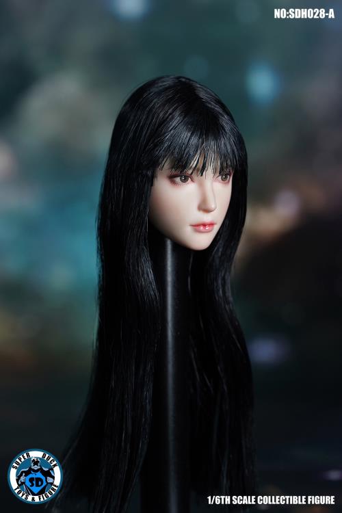 Asian Female 1/6 Scale Head Sculpt (Long Black Wavy Hair) Gallery Image 4