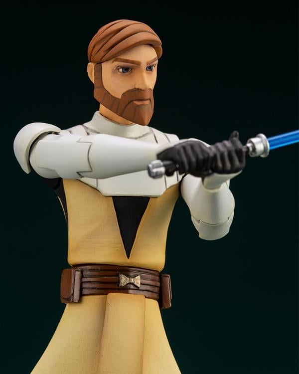 Star Wars: The Clone Wars ArtFX+ Obi-Wan Kenobi Statue (With Ahsoka Tano Piece) Gallery Image 14