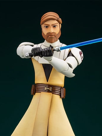 Star Wars: The Clone Wars ArtFX+ Obi-Wan Kenobi Statue (With Ahsoka Tano Piece) Gallery Image 2
