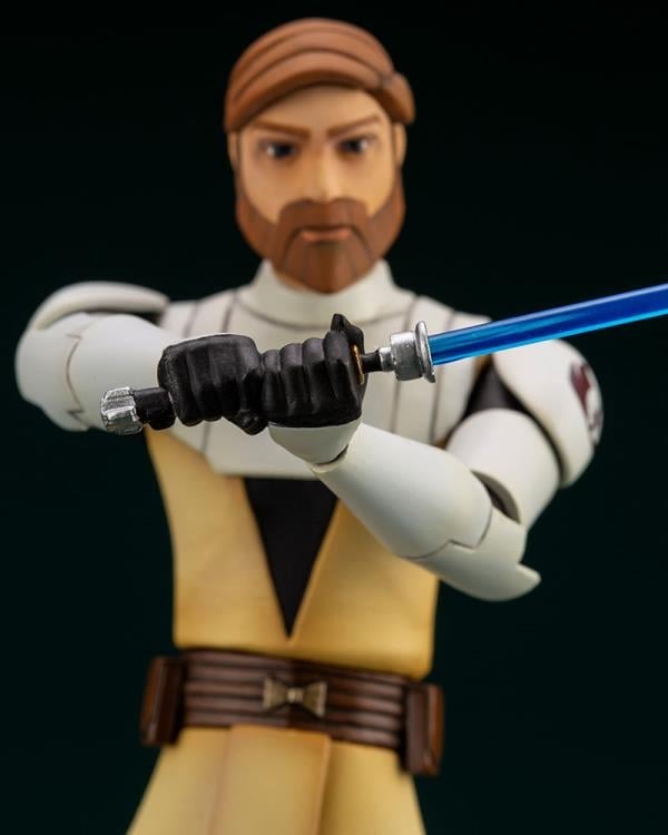 Star Wars: The Clone Wars ArtFX+ Obi-Wan Kenobi Statue (With Ahsoka Tano Piece) Gallery Image 12