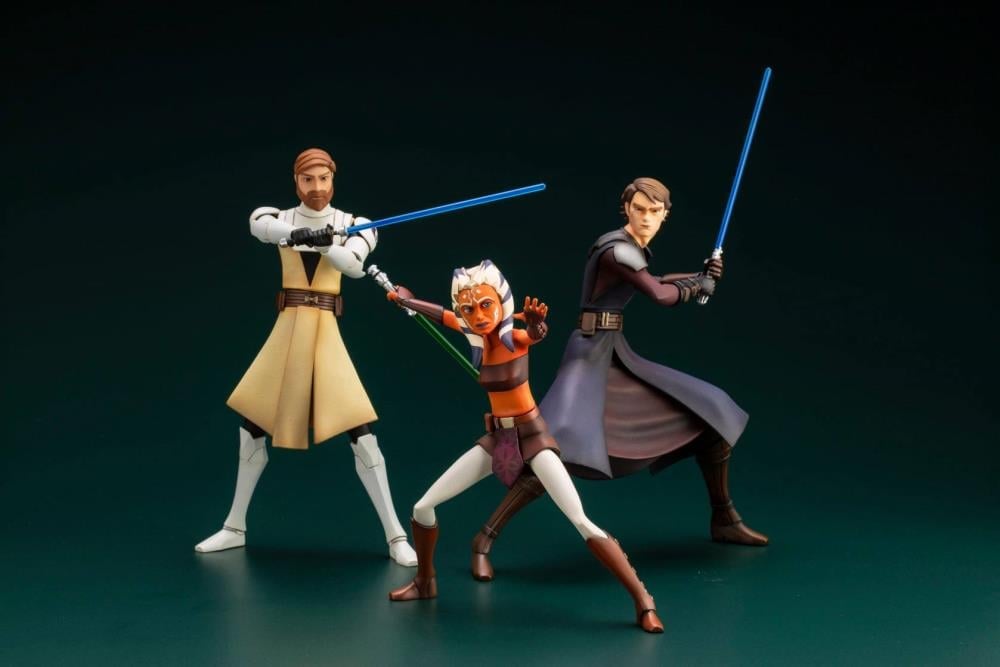 Star Wars: The Clone Wars ArtFX+ Obi-Wan Kenobi Statue (With Ahsoka Tano Piece) Gallery Image 17