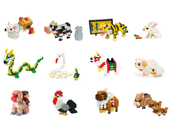 Nanoblock Advanced Hobby Series 12 Chinese Astrology Zodiac Set Gallery Image 1