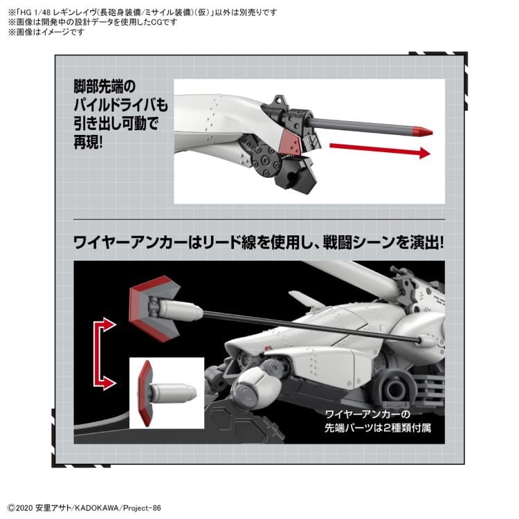 86 HG Reginleif Kurena/Anju Use (Long Barrel Type/Missile Type) 1/48 Scale Model Kit Gallery Image 8