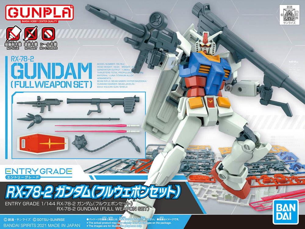 Mobile Suit Gundam Entry Grade RX-78-2 (Full Weapon Set) 1/144 Scale Model Kit Gallery Image 13