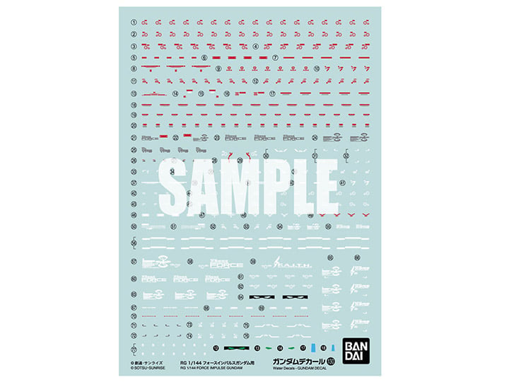 Gundam Decal No.130 RG 1/144 Force Impulse Gundam Decal Sheets Gallery Image 1