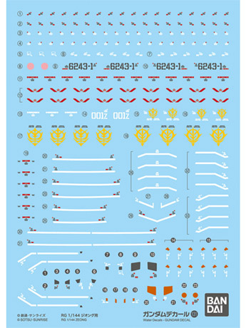Gundam Decal No.131 RG 1/144 Zeong Decal Sheets Gallery Image 2