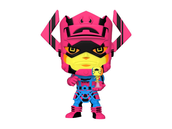 Pop! Marvel: Fantastic Four - 10" Galactus w/ Silver Surfer (Black Light Ver.) PX Previews Exclusive Gallery Image 1