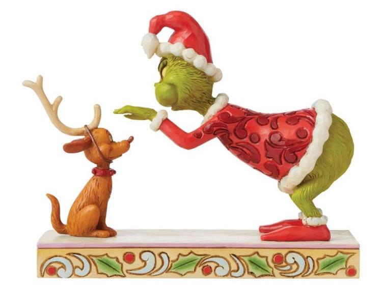 Dr. Seuss The Grinch Petting Max (Jim Shore) Gallery Image 3