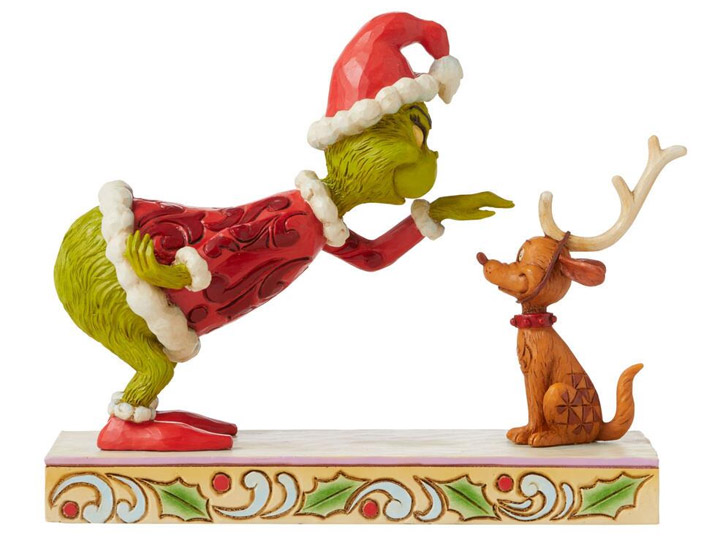 Dr. Seuss The Grinch Petting Max (Jim Shore) Gallery Image 1