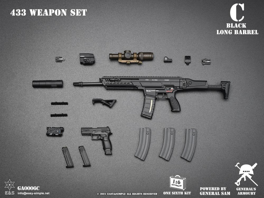 General's Armoury HK433 Black Long Barrel 1/6 Scale Accessory Set Gallery Image 3