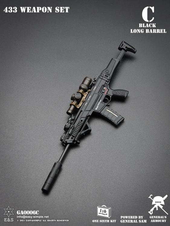 General's Armoury HK433 Black Long Barrel 1/6 Scale Accessory Set Gallery Image 4