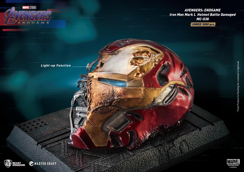 Avengers: Endgame Master Craft MC-038 Iron Man Mark-50 Battle Damaged Helmet Limited Edition Statue Gallery Image 9