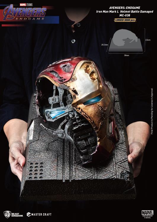 Avengers: Endgame Master Craft MC-038 Iron Man Mark-50 Battle Damaged Helmet Limited Edition Statue Gallery Image 5