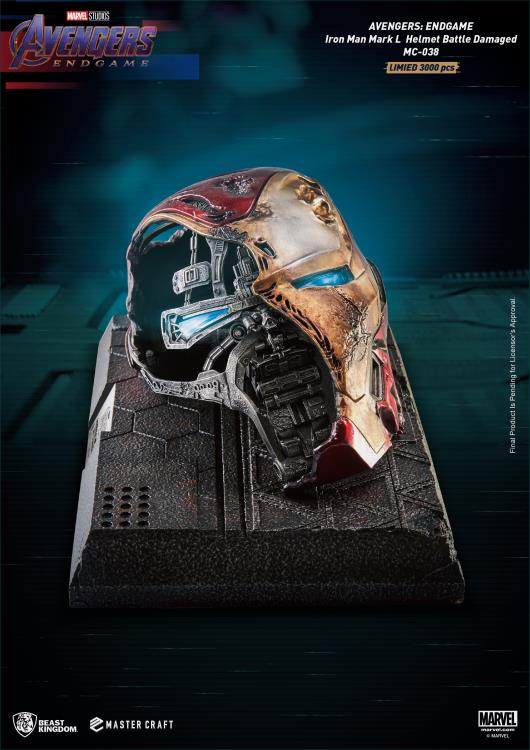 Avengers: Endgame Master Craft MC-038 Iron Man Mark-50 Battle Damaged Helmet Limited Edition Statue Gallery Image 3