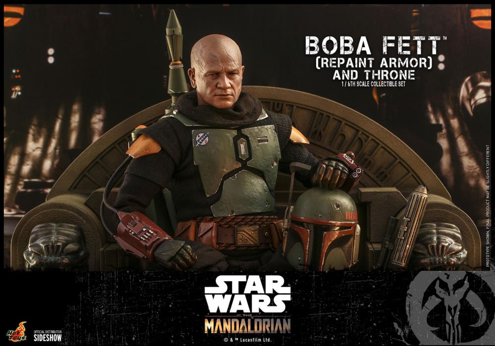 The Mandalorian TMS056 Boba Fett (Repaint Armor) and Throne 1/6th Scale Collectible Figure Set Gallery Image 5