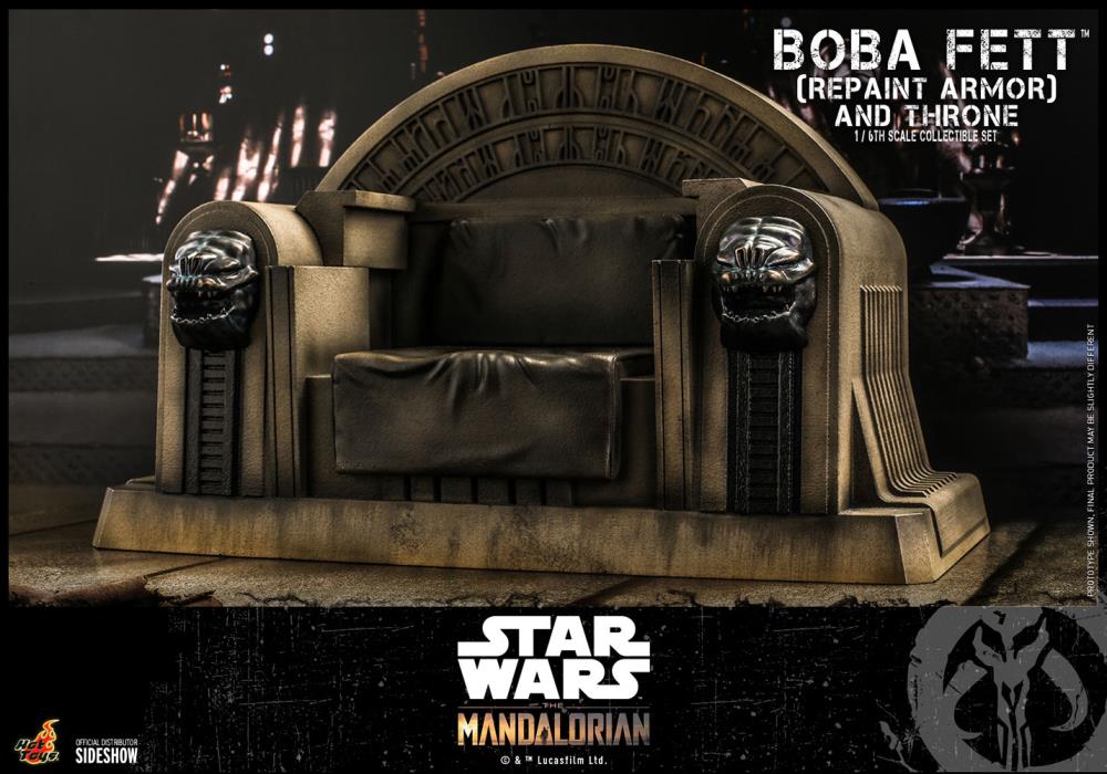 The Mandalorian TMS056 Boba Fett (Repaint Armor) and Throne 1/6th Scale Collectible Figure Set Gallery Image 6