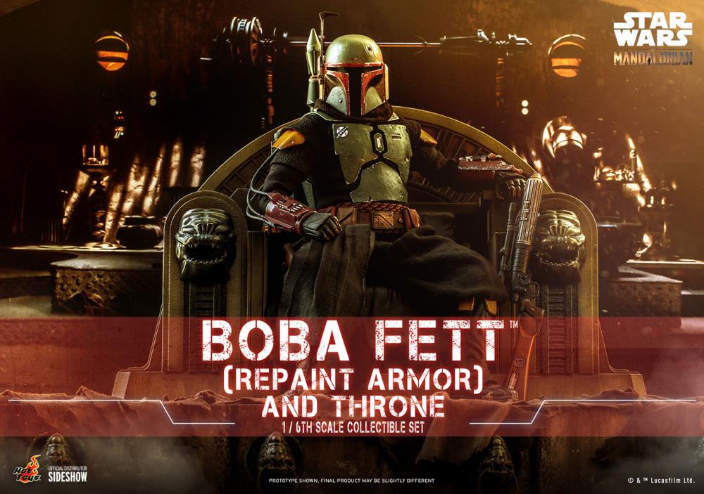 The Mandalorian TMS056 Boba Fett (Repaint Armor) and Throne 1/6th Scale Collectible Figure Set Gallery Image 18