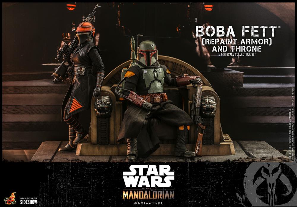 The Mandalorian TMS056 Boba Fett (Repaint Armor) and Throne 1/6th Scale Collectible Figure Set Gallery Image 3