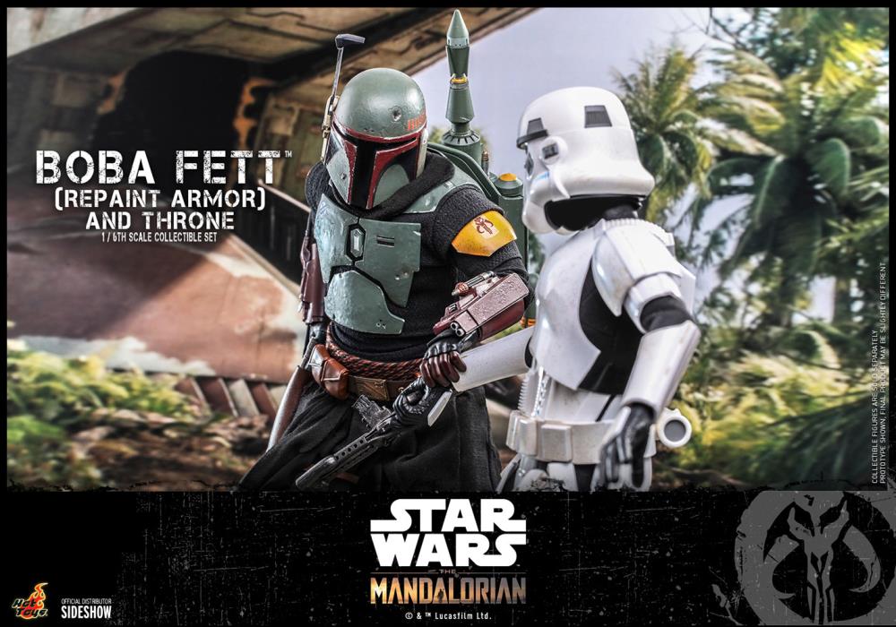 The Mandalorian TMS056 Boba Fett (Repaint Armor) and Throne 1/6th Scale Collectible Figure Set Gallery Image 17