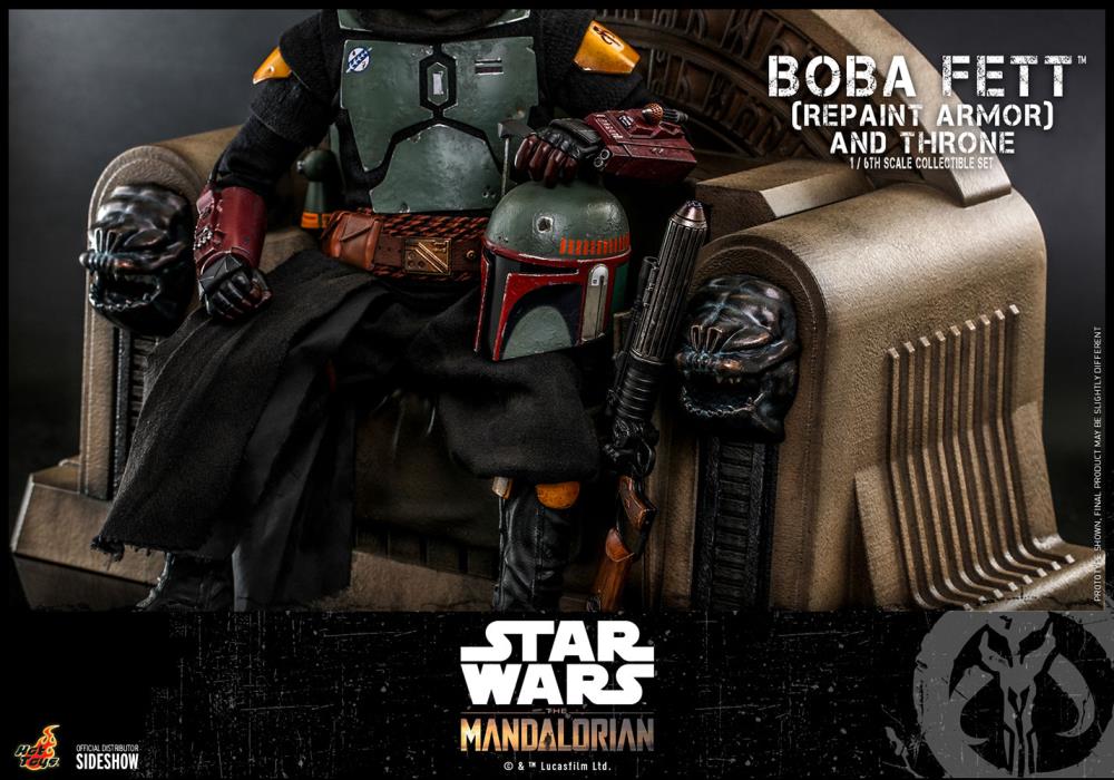 The Mandalorian TMS056 Boba Fett (Repaint Armor) and Throne 1/6th Scale Collectible Figure Set Gallery Image 12