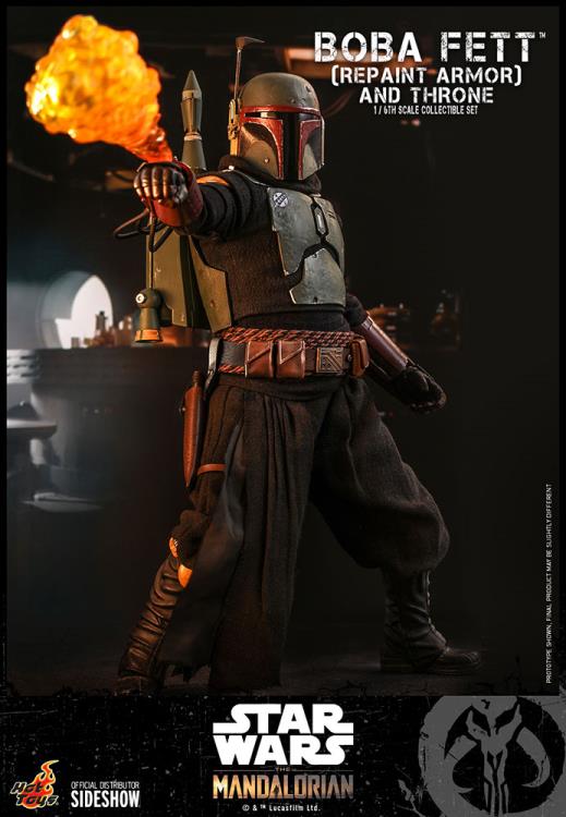 The Mandalorian TMS056 Boba Fett (Repaint Armor) and Throne 1/6th Scale Collectible Figure Set Gallery Image 8
