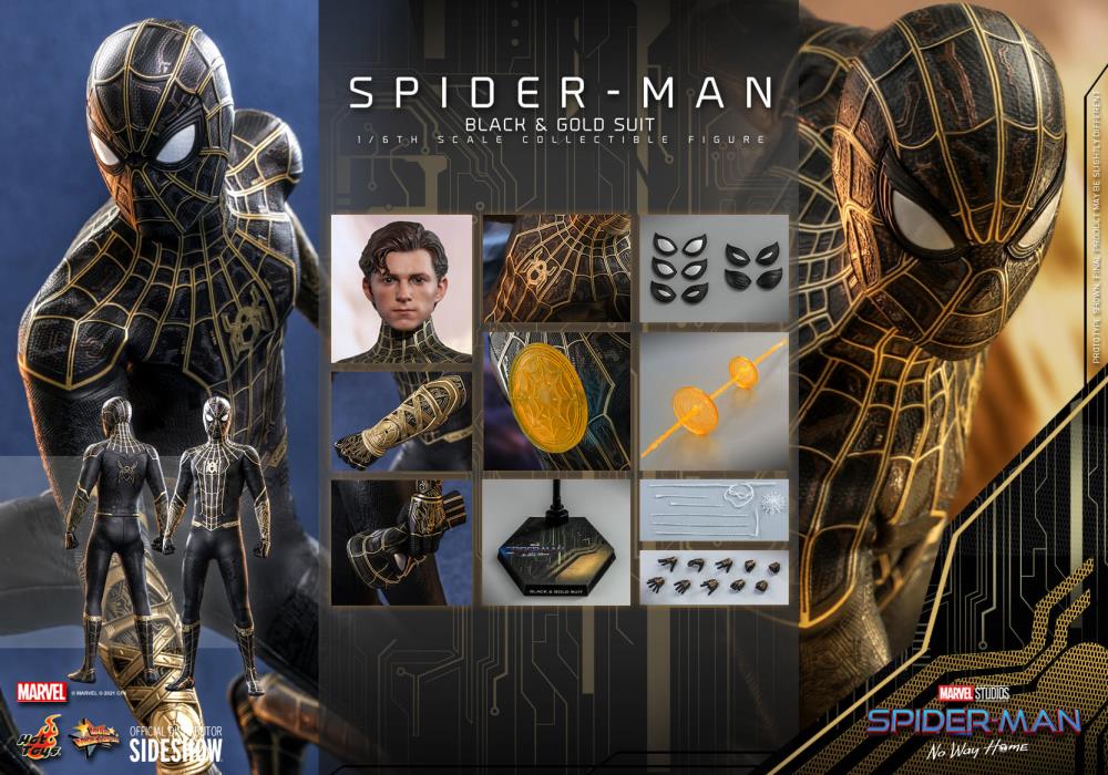 Spider-Man: No Way Home MMS604 Spider-Man (Black & Gold Suit) 1/6th Scale Collectible Figure Gallery Image 12
