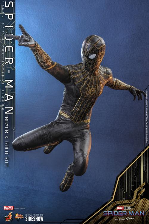 Spider-Man: No Way Home MMS604 Spider-Man (Black & Gold Suit) 1/6th Scale Collectible Figure Gallery Image 6