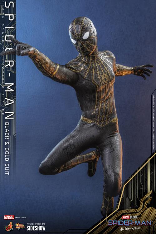 Spider-Man: No Way Home MMS604 Spider-Man (Black & Gold Suit) 1/6th Scale Collectible Figure Gallery Image 4