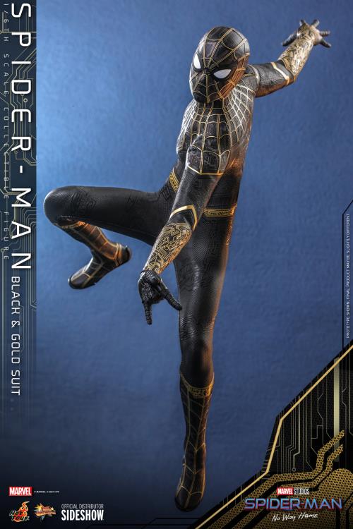 Spider-Man: No Way Home MMS604 Spider-Man (Black & Gold Suit) 1/6th Scale Collectible Figure Gallery Image 5