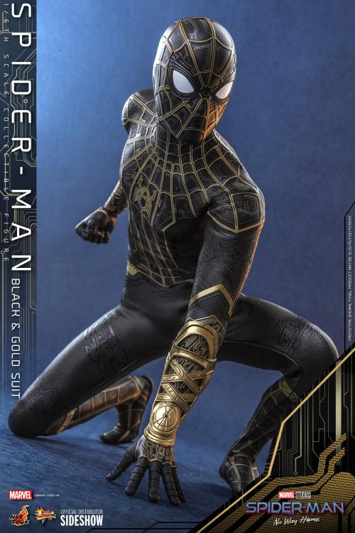 Spider-Man: No Way Home MMS604 Spider-Man (Black & Gold Suit) 1/6th Scale Collectible Figure Gallery Image 11