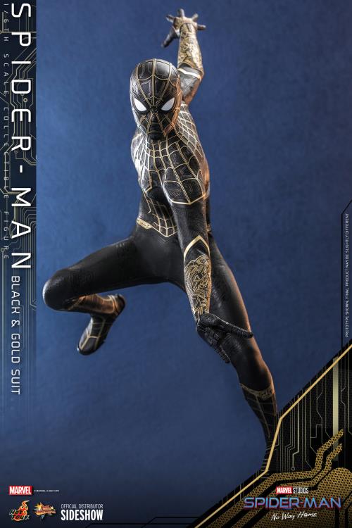 Spider-Man: No Way Home MMS604 Spider-Man (Black & Gold Suit) 1/6th Scale Collectible Figure Gallery Image 3