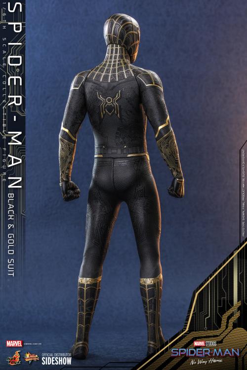 Spider-Man: No Way Home MMS604 Spider-Man (Black & Gold Suit) 1/6th Scale Collectible Figure Gallery Image 9