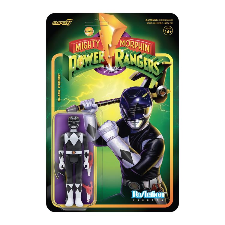Mighty Morphin Power Rangers ReAction Black Ranger Figure Gallery Image 5