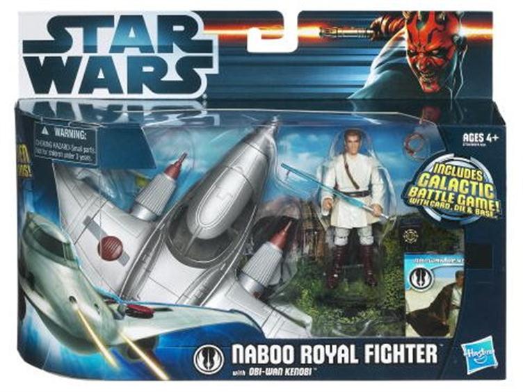 Star Wars Class I Fleet Vehicles Wave 0.5 - Clone Wars Naboo Royal Fighter with Obi-Wan Gallery Image 1