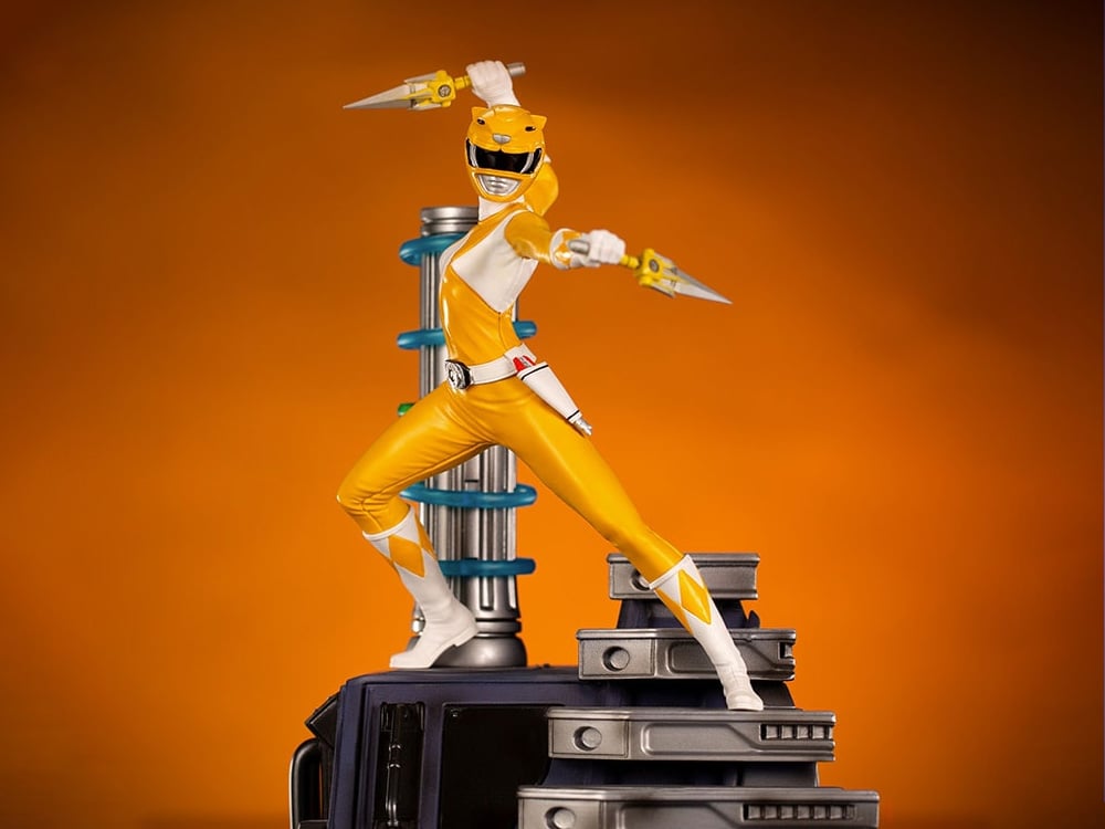 Mighty Morphin Power Rangers Battle Diorama Series Yellow Ranger 1/10 Scale Limited Edition Statue Gallery Image 1