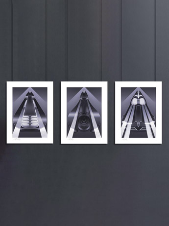 DC Comics Batmobile Set of 3 Art Prints (Small Ver.) Gallery Image 2