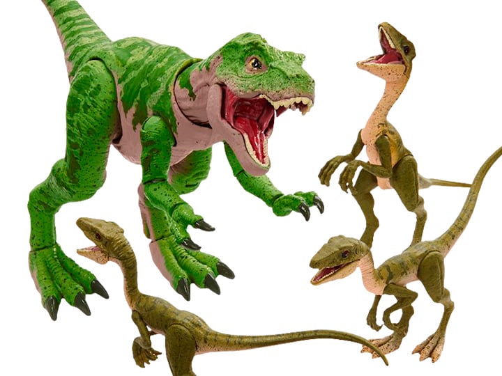 The Lost World: Jurassic Park Amber Collection Juvenile T. Rex and Compys Set Gallery Image 1