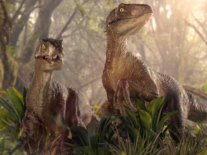 Jurassic Park Just The Two Raptors 1/10 Deluxe Art Scale Limited Edition Statue Gallery Image 1