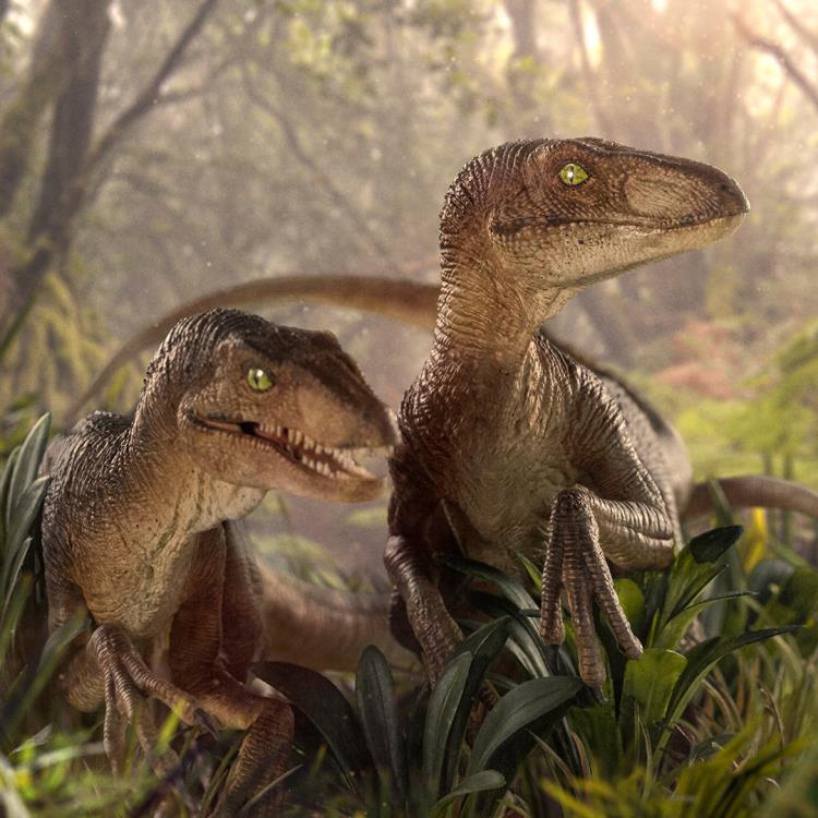 Jurassic Park Just The Two Raptors 1/10 Deluxe Art Scale Limited Edition Statue Gallery Image 13
