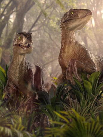 Jurassic Park Just The Two Raptors 1/10 Deluxe Art Scale Limited Edition Statue Gallery Image 3