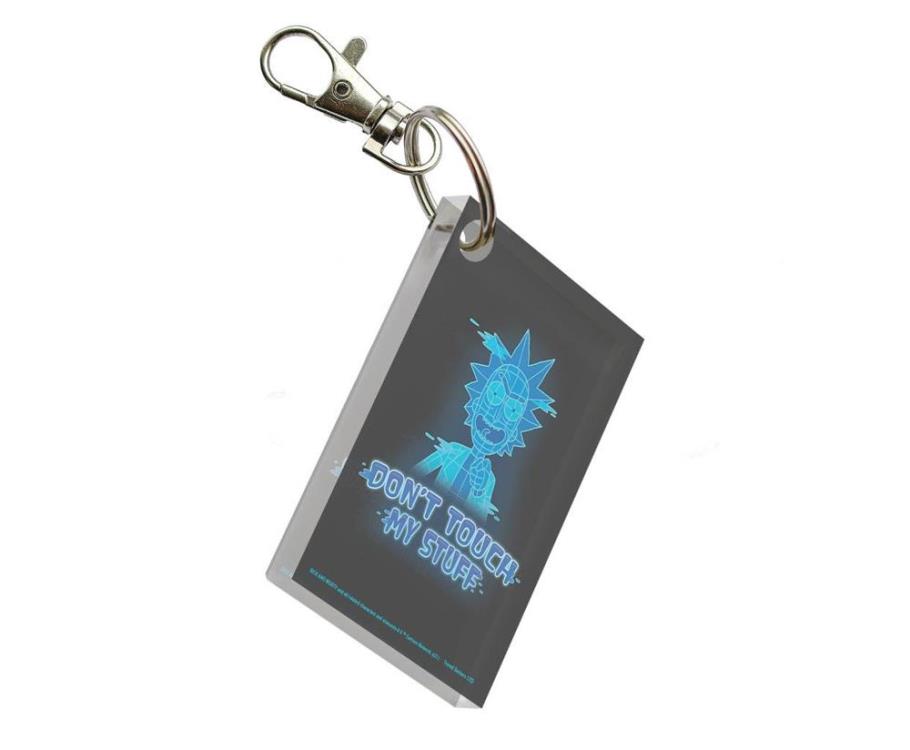 Rick and Morty Don't Touch My Stuff Acrylic Keychain Gallery Image 4