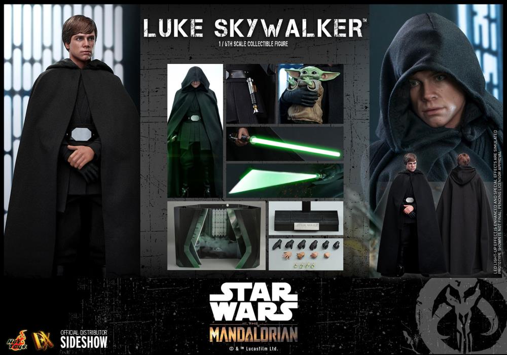 The Mandalorian DX22 Luke Skywalker Jedi Knight with Grogu 1/6th Scale Collectible Figure Set Gallery Image 13