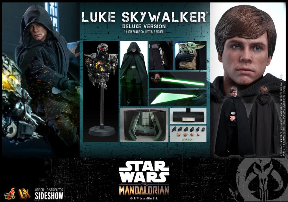 The Mandalorian DX23 Luke Skywalker Jedi Knight with Grogu Deluxe 1/6th Scale Collectible Figure Set Gallery Image 20