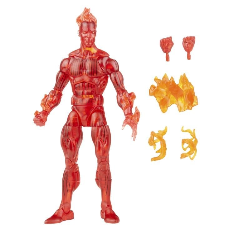 Fantastic Four Marvel Legends Retro Collection Human Torch Action Figure Gallery Image 7