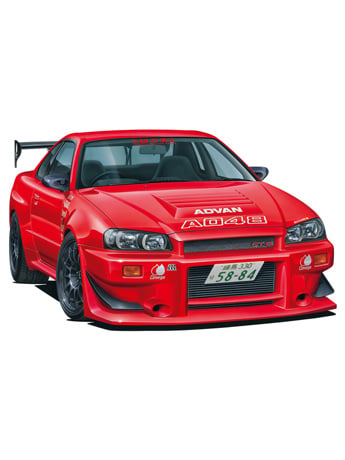 Nissan (2002) MCR BNR34 Skyline GT-R 1/24 Scale Model Kit Gallery Image 2