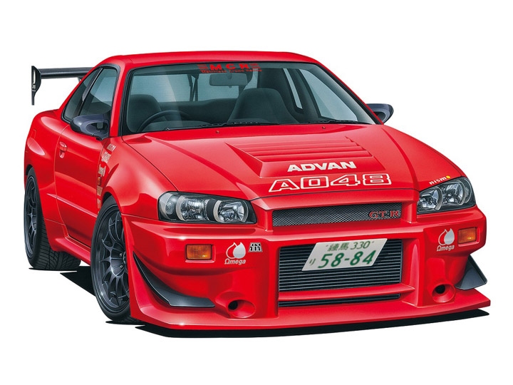 Nissan (2002) MCR BNR34 Skyline GT-R 1/24 Scale Model Kit Gallery Image 1