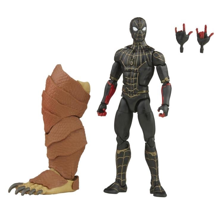 Spider-Man: No Way Home Marvel Legends Black and Gold Suit Spider-Man Action Figure (Marvel's Armadillo BAF) Gallery Image 7