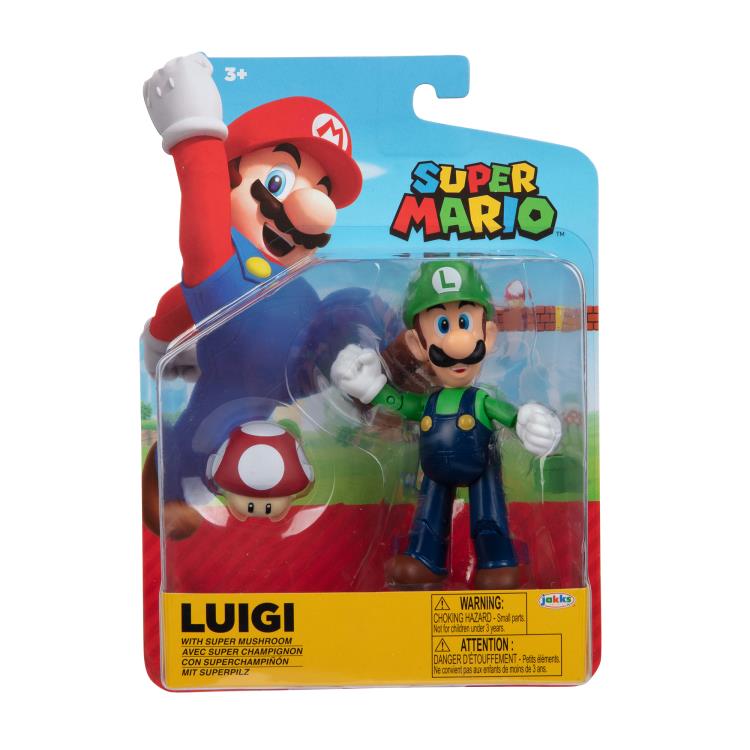 World of Nintendo Luigi with Mushroom (Closed Fist) 4-Inch Scale Figure Gallery Image 4