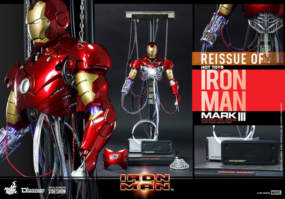 アイアンマン マーク3 コンストラクションバージョン　ホットトイズ Iron Man DS003 Mark III (Construction Version) 1/6th Scale